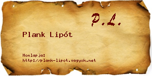 Plank Lipót névjegykártya